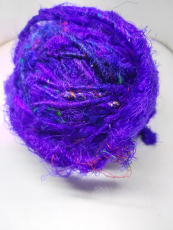 Recycled sari silk bulky blue